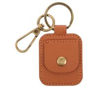 GAROZATION Mini Coin Holder Keychain Purse for Women, Portable Pu Leather Change Purse with Snap Closure, Small Key Pouch for Car Keys and Cash, Dark Brown Compact Wallet