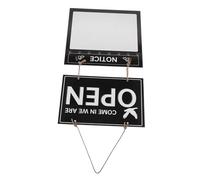 GAROZATION Multi-function Open Sign Double Sided Hanging Door Sign with DIY Erasable Feature Made of Glass and Plastic, Simple Design Decorative Store Accessory for Pub Or Beauty Parlours