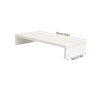 GAROZATION Multifunctional White Monitor Stand Riser Elevated Computer Shelf with Storage Space for Desk Organization Heightening Rack to Neck and Maximize Workspace