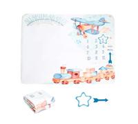 GAROZATION Newborn Blanket Monthly Growth Photo Backdrop with Gender Neutral Design Flannel Material for Shower Registry and Photography Souvenirs 75cm X 100cm