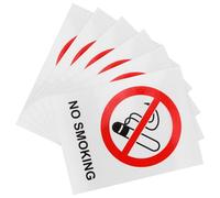 GAROZATION No Stickers for Pvc Adhesive 6pcs Rectangular Safety Warning Signs and Visible Reminder to Not Smoke Office Buildings and Public Places