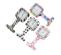 GAROZATION Nurse Watch Fob Silicone Pocket Watch with Pin Brooch Quartz Infection Control Design for Healthcare Professional Nursing Staff 4pcs Set