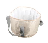 GAROZATION Outdoor Foot Water Bag Foldable Foot Bath Tub Heat Retention Thickened Aluminum Small Beige for Travel Soaking