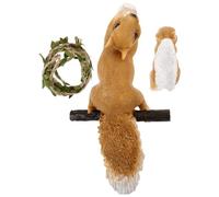 GAROZATION Outdoor Garden Squirrel Statue Resin Flower Pot Decor Hanging Pendant Zen Garden Ornament