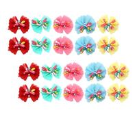 GAROZATION Pet Hairbow Props 20 Pieces Lace Decorative Bowtie Headbands for Dogs and Rabbits Halloween Themed Pet Hair Accessory