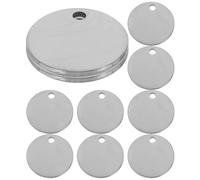 GAROZATION Pet Id Tags Stainless Steel Round Blank Dog Tags with Smooth Surface 10pcs for Stamping with Hole for Custom Pet Name Engraving