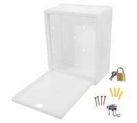 GAROZATION Plastic Locking Milk Box Wall Mounted with Mail Storage Outdoor Milk Bottle Holder 8.46X6.69X3.74 Inch Suitable for Doorstep