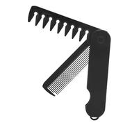 GAROZATION Portable Folding Wide Tooth Comb for Men Beard Grooming Oil Hair Styling Travel Compact Small Hairbrush for Mustache Care