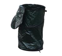 GAROZATION Portable Garden Compost Bag with Hook and Loop Flap Cover Reusable Leaf and Trash Storage Sack with Thick Strap Handles for Courtyard Cleanup Lightweight Green Waste Bin