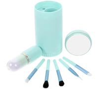 GAROZATION Professional Makeup Brush Set Assorted Colour with Mirror and Storage Case, 6pcs Nanofiber Wool Brushes with Aluminium Tube Handles, Suitable for Home and Travel Use