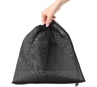 GAROZATION Pump Mesh Bag with Drawstring for Fish Tank Pumps Protective Filter Netting Anti-Debris Filtration System Accessory Black