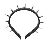 GAROZATION Punk Rivet Headband for Women, Black Spiked Gothic Hair Hoop, Thin Embellished Headband, Cosplay and Festival Headdress Accessory