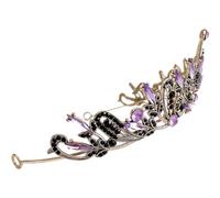 GAROZATION Purple Leaf Crown Wedding Headpiece for Bride with Rhinestones and Zinc Alloy, Anti-rust Classic Princess Tiara with Pin on Both Ends, for Theater and Birthdays Random Color