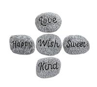 GAROZATION Resin Decorative Pebbles 5pcs Multi-function Flowerpot Stones for Courtyard Garden Landscaping and Small Plant Pots