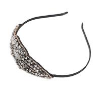 GAROZATION Retro Ethnic Style Rhinestone Beaded Headband for Women, Handmade Hair Accessory with No Hurt Feature, for Birthday and Party Occasions