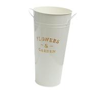 GAROZATION Retro Iron Flower Bucket Planter Pot with Small Handle Vintage Floral Container for Succulents and Houseplants Desktop Vase for Home Decoration and