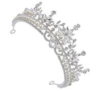 GAROZATION Rhinestone Bridal Wedding Tiara Crown Headband Silver Alloy Rust Elegant Hairpiece for Bride Photo Shoot Birthday Party Prom Accessories