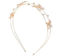 GAROZATION Rhinestone Butterflies Headband for Women Elegant Double Band Hair Hoops Zinc Alloy Material Beautiful Hair Accessory for Wedding and Party
