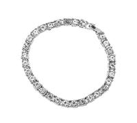 GAROZATION Rhinestone Hip Hop Bracelet for Men Silver Bling Wrist Jewelry Elegant Single Row Diamond Chain Accessory for Casual Party Prom and Dancing