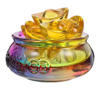 GAROZATION Rock Crystal Treasure Table Decor with Accessories, Unique Design Decorative Ornament for Home and Offices to Bring Good Fortune and Enhance Prosperity