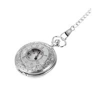 GAROZATION Roman Numeral Pocket Watch Engraved Chain Classic Clock Necklace for Men Stylish Outfits Unusual for Women