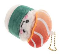 GAROZATION Salmon Sushi Plush Keychain Soft Stuffed Toy Japanese Style Cute Anime Backpack Bag Charm for Women and Girls Green