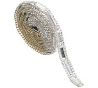 GAROZATION Self-Adhesive Rhinestone Chain Ribbon Roll Replaceable Craft Trim, Multi-Function Glass Rhinestone Ribbon for Decorations and Handicraft Materials, Easy to Carry and Trim to Length