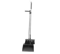 GAROZATION Self-Cleaning Upright Broom and Dustpan Set with Long Handle Soft Bristle Floor Sweeper for Indoor Cleaning Space-Saving Compact Design for Kitchen Office Garage Use