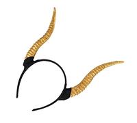 GAROZATION Sheep Horn Headband and Costume Headband Gold Antelope Horn Hairband Halloween Hair Accessories Party Decoration Props for Adults and Boys and Girls