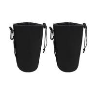 GAROZATION Shockproof Camera Lens Drawstring Pouch 2Pcs XL Size Neoprene Bag Belt Hook for Camera Lens Carrying