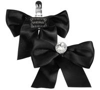 GAROZATION Shoe Clips Shoe Charms Elegant Bowknot 2pcs Black Rhinestone and Silk Fabrics Decorative Easy to Remove for Leather and Bridal Wedding Accessories
