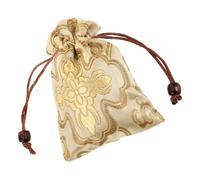 GAROZATION Silk Brocade Jewelry Pouch with Drawstring Closure, Portable and Multifunctional Design, Elegant Fortune Bag Shape for Daily Use and Travel, for Buddhist Prayer Beads and Jewelry