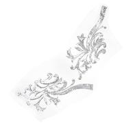 GAROZATION Silver Embroidered Flower Patches Beautiful Shape and Design for Clothes 1 Pair with Thick Polyester Texture for Cheongsam and Formal Dress Sewing Decoration