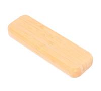 GAROZATION Single Pen Box Bamboo Material, Natural Wood Color Stationery Holder Smooth Finish for Business and Birthday