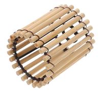 GAROZATION Small Bamboo Woven Lampshade for Ceiling Lights with Cage Design, Handmade Natural Bamboo Shade Providing Warm Illumination, for Tea Room Decor and Interior Lighting