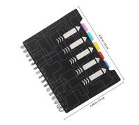 GAROZATION Small Black Spiral Notebook with Labeled Tabs, A5 Planner Notepad for Organizing Work Tasks, Versatile Use with Pp and Paper Material, Modern Sl esign for School and Office