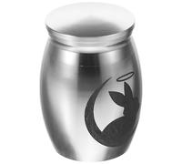 GAROZATION Small Pet Urns for Ashes Stainless Steel Bunny Shape with Portable Seal Lid for Rabbit Memorials