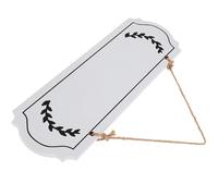 GAROZATION Small Wooden Signboard with Blank Design and Easy Hanging, White Wood and Jute Rope Plaque for Doors Or Café, Minimalist Timeless Look Unfinished Wood Board for DIY Decor