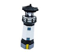 GAROZATION Solar Powered Rotating Lighthouse Garden Light Waterproof LED Patio Decoration for Outdoor Use Resin Craft Solar Powered Functionality
