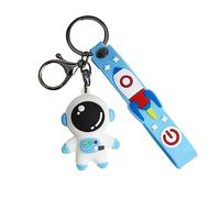 GAROZATION Spaceman Keychains 2pcs Set Blue Cartoon Bag Pendants Unique Key Chain for Car Keys Handbag Accessories