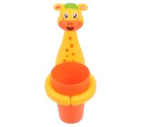 GAROZATION Toothbrush Holder Holds Sundries and Wall Mounted Cartoon Giraffe with Toothpaste Cup Storage Rack, Yellow Pp Material for Office and Bedroom Bathroom Accessories