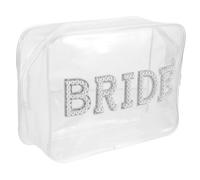 GAROZATION Travel Makeup Bag PVC Cosmetic Bag Bride Emergency Kit for Wedding Day with Delicate Appearance Design Easy to Find Makeup Storage and Accessories