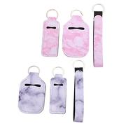 GAROZATION Unique Marble Design Durable Neoprene Keychain Lipstick Sleeve 6 Pieces