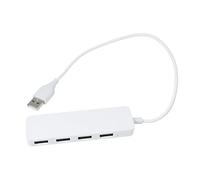 GAROZATION Usb 2.0 4 Ports Hub Extension Splitter and Multi-interface Hub Converter for Laptop Pc, Plug and Play Ultra-thin Design, White, Suitable for Mobile Charging and Data Transfer