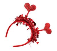 GAROZATION Valentine's Day Heart Headband Love Heart Headband 9.43x9.04x1.18in Versatile Comfortable Cloth Plastic Cute Adorable Design Classic Red Birthday Party Hairband