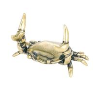 GAROZATION Vintage Brass Crab Delicate and Beautiful Ornament Desktop Decoration Unique Golden Brass Craft Figurine Nautical Style Decor for Home and Table