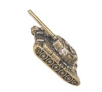 GAROZATION Vintage Brass Miniature Tank Figurine with Luxurious Finish and Compact Display Size, Antique Copper Military Tank Ornament for Men’s Bedroom Arrangements and Bookshelf Display