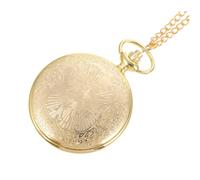 GAROZATION Vintage Golden Train Pattern Pocket Watch Hanging Watch for Home Decor Creative Souvenir Chest Birthday Gifts for Dad Trains Lovers