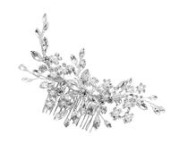 GAROZATION Wedding Hair Comb Crystal Alloy Lightweight Comfortable to Wear Delicate Beautiful Silver Bridal Hairpiece for Brides and Bridesmaids