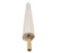 GAROZATION White Paper Umbrella with Bamboo Handle for DIY Painting Asian Style Oil Paper Parasol Suitable for Wedding Decorations Kindergarten Crafts and Photo Shoots